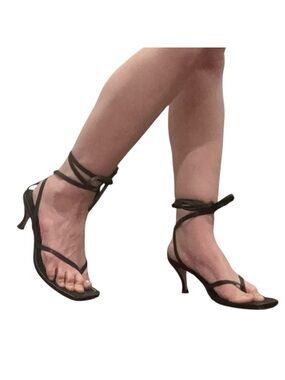 Zara Black Strappy Sandal Heels